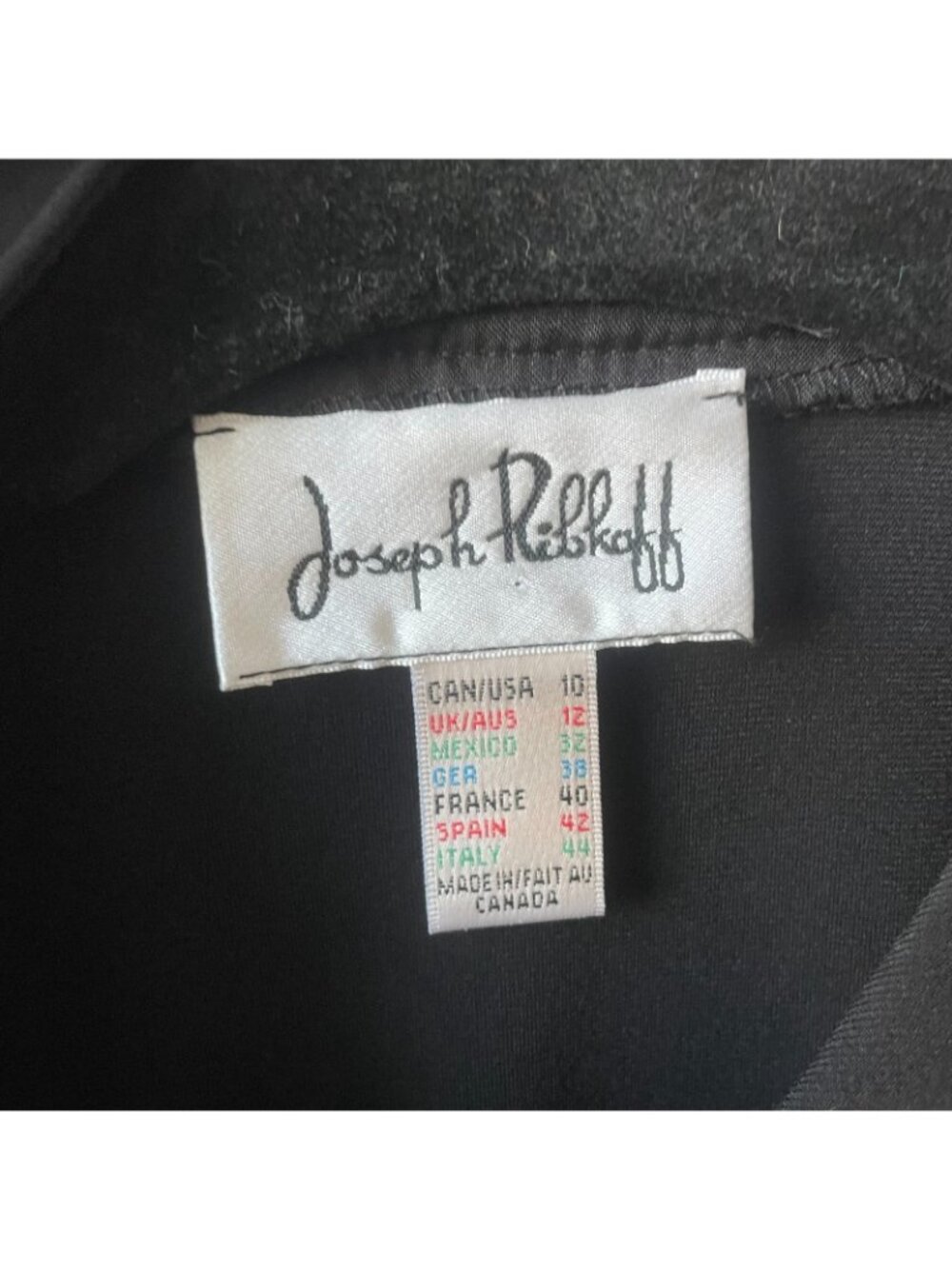 Joseph Ribkoff Women's Black Long Sleeve Top Size 10 Ruffled Neckline Belt Front - Picture 2 of 10